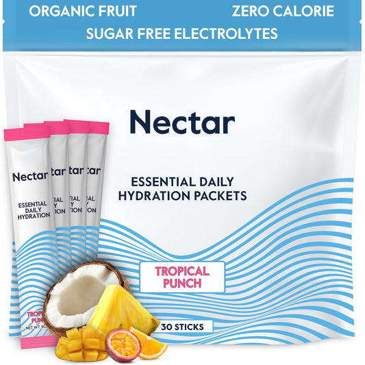 Nectar Hydration Packets Tropical Punch front view for fast daily hydration.