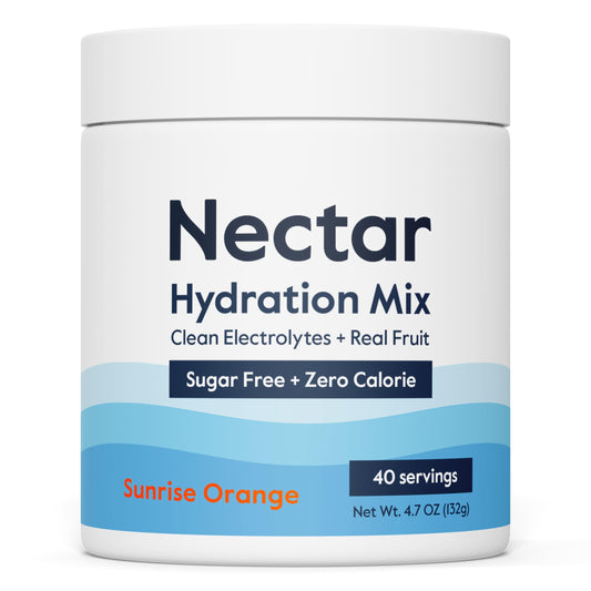 Nectar sugar-free electrolytes orange tub front view highlighting zero-calorie hydration.
