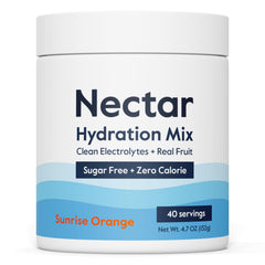 Nectar sugar-free electrolytes orange tub front view highlighting zero-calorie hydration.