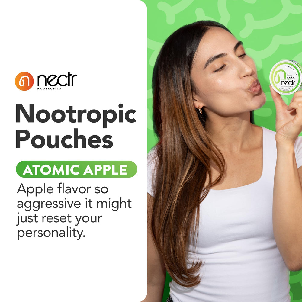 Opened pouch reveals slim format for convenient, discreet energy anywhere