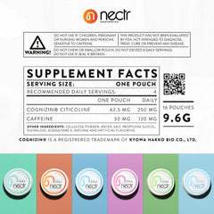 Opened pouch reveals slim format for convenient, discreet energy anywhere