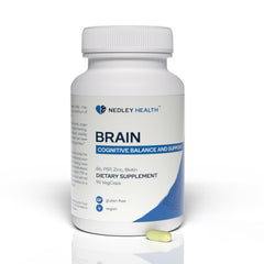 Nedley Health Brain bottle front for daily neurotransmitter balance.