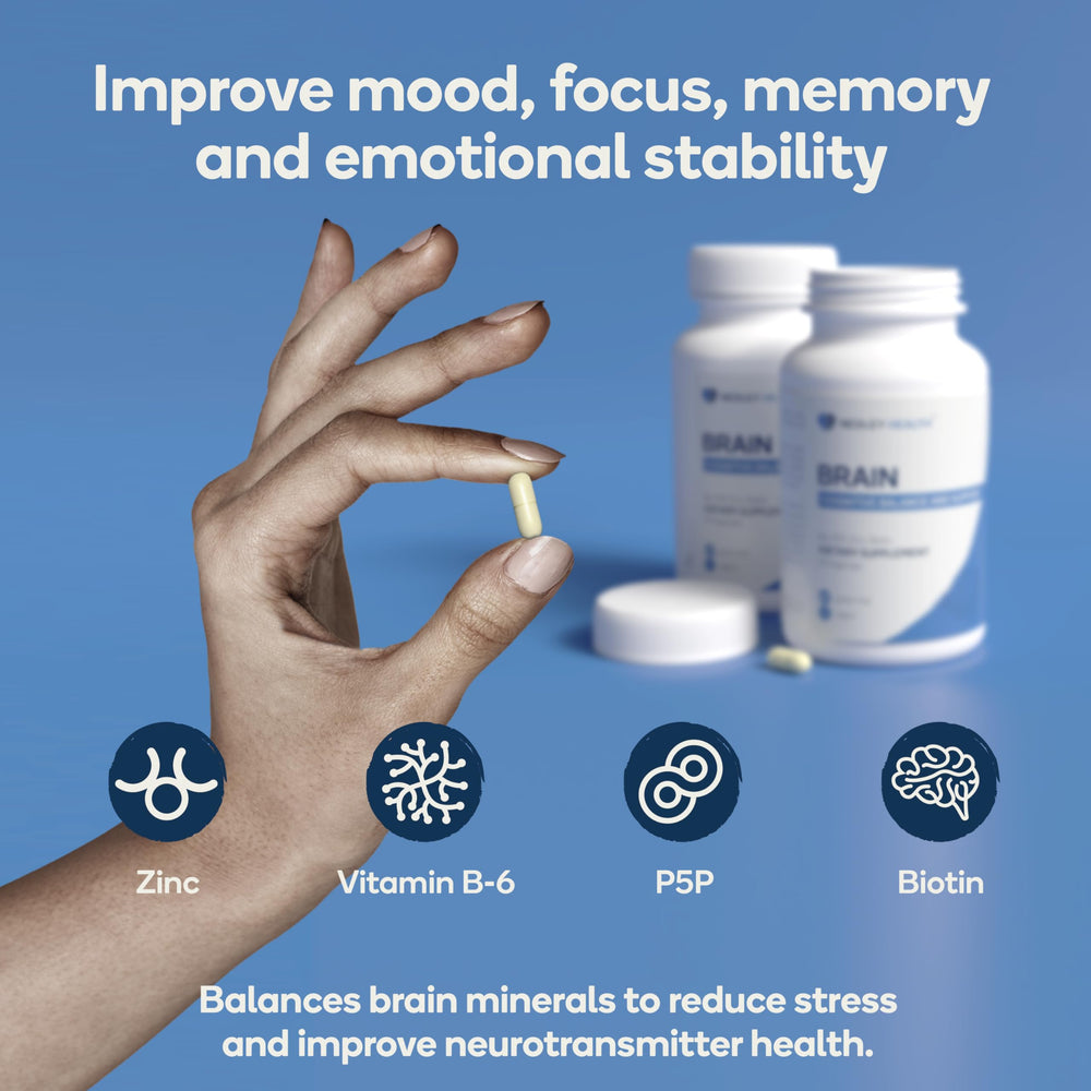 Nedley Health Brain bottle pour for easy daily dosing.