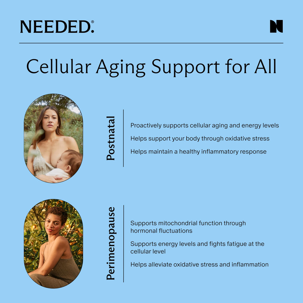 Needed Cellular Aging Support bottle displays serving size for daily use.