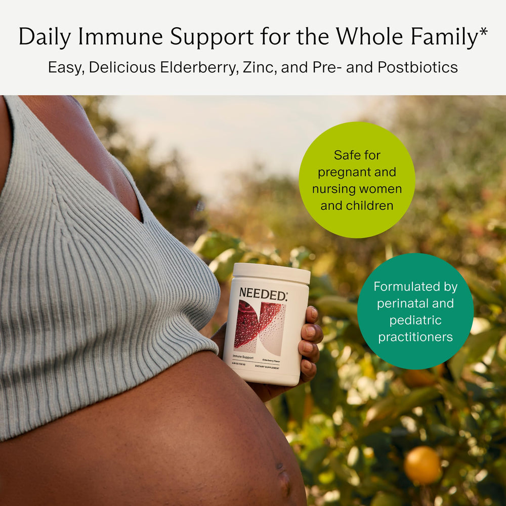 Needed Immune Support powder dissolving in water shows quick, tasty daily intake