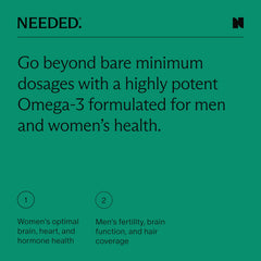Needed Prenatal Omega-3 softgels offer gelatin-free convenience with low aftertaste