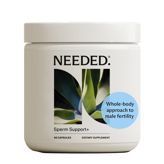 Needed Sperm Support bottle pour shows convenient daily supplementation for men.