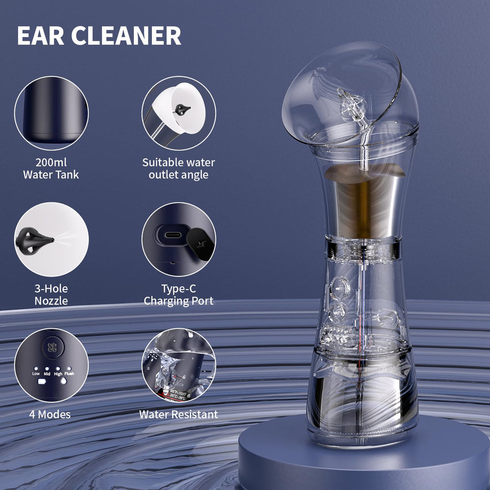 NEGAHU two in one waste tank ear cleaner blue with tilt drain