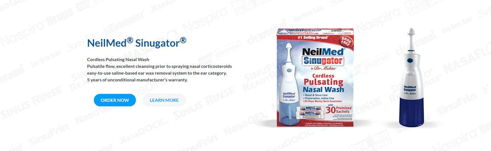 NeilMed Sinugator setup ready for a comfortable nasal hygiene routine.