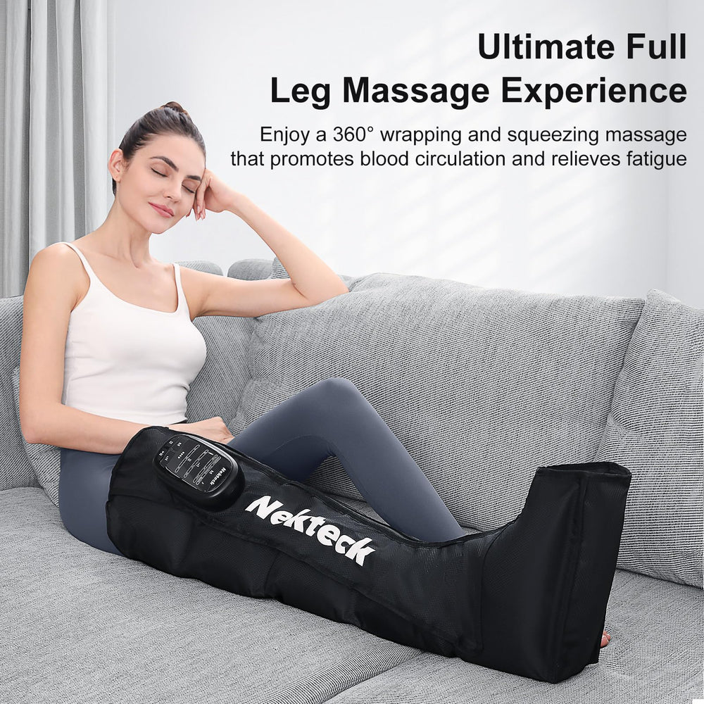 Nekteck cordless leg massager lower calf chamber provides soothing compression for fatigue