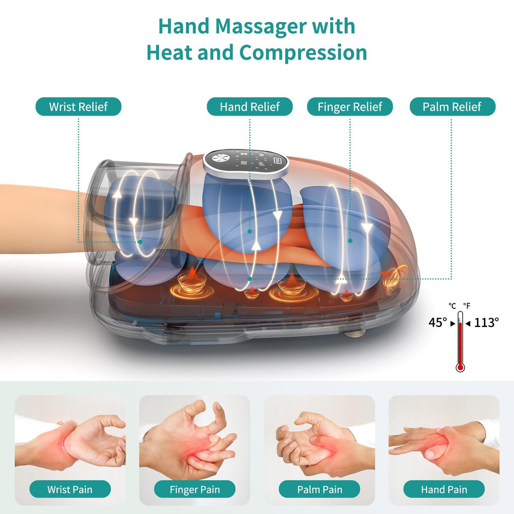 Nekteck hand massager with acupressure beads for deep palm-to-finger relief
