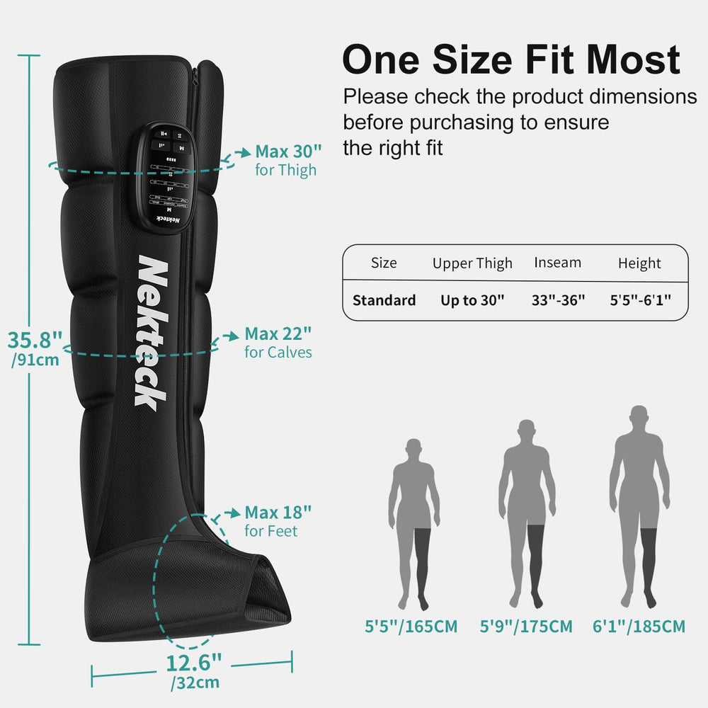 Nekteck intelligent sensing adjusts pressure for varied leg sizes