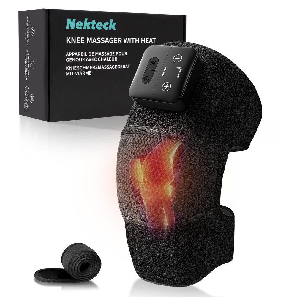 Nekteck knee massager with heat wrap providing soothing warmth for targeted knee relief