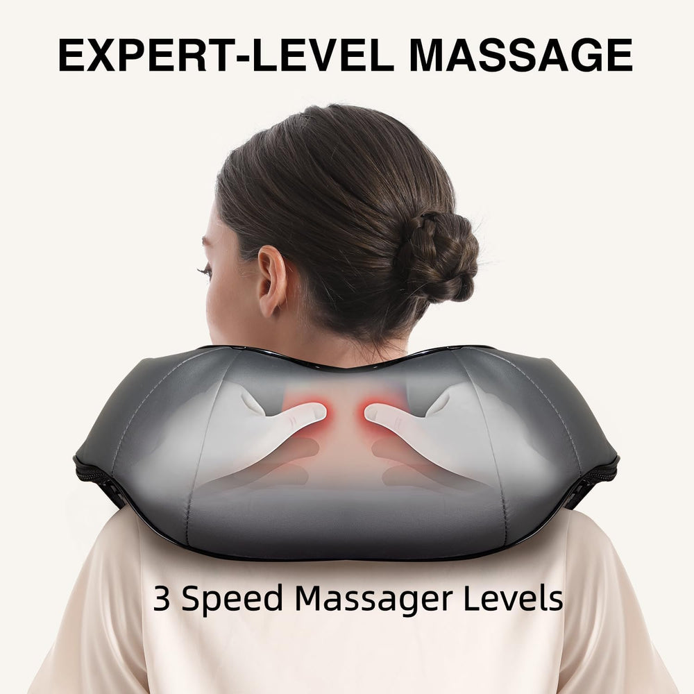 Nekteck Shiatsu Neck Massager adjustable speed lets you tailor intensity for comfort.