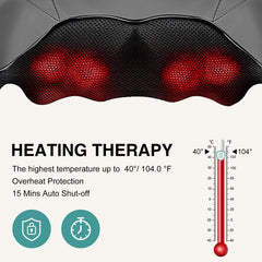 Nekteck Shiatsu Neck Massager being used on shoulders shows ergonomic design and full coverage.