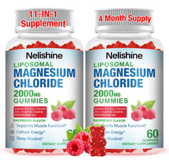 Nelishine liposomal magnesium gummies bottle for easy daily energy and relaxation use
