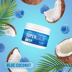 Nello SuperCalm blue coconut canister - multi-serving option for daily balance.