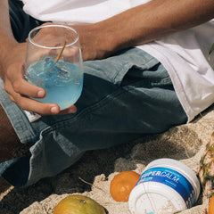 Nello SuperCalm blue coconut drift glass - refreshing sensory moment.