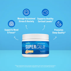 Nello SuperCalm with KSM-66 Ashwagandha for stress balance and focus.