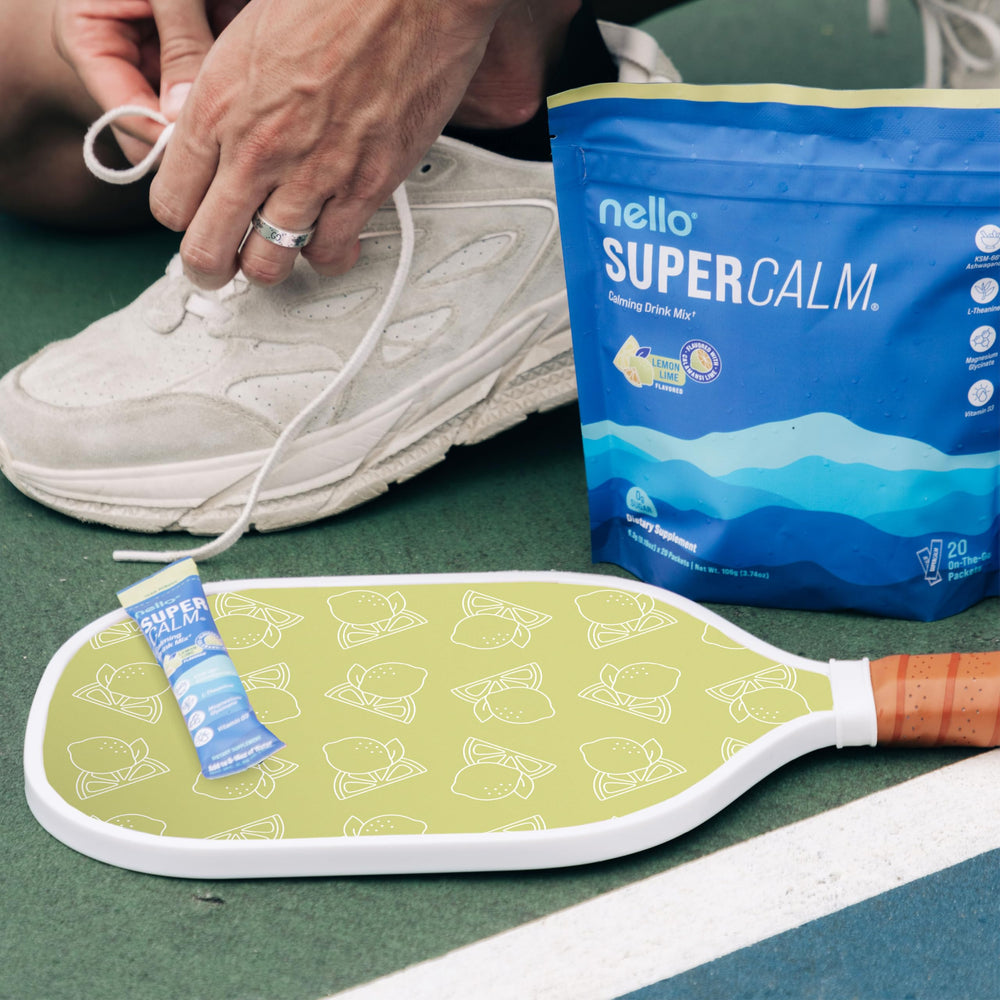 Nello SuperCalm travel pack lemon lime for on-the-go balance during the day.