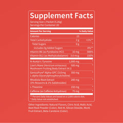 Nello Superfocus ingredients close-up highlighting Alpha-GPC and Lion’s Mane for focus support.