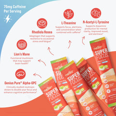 Nello Superfocus zero sugar ingredients indicating a clean, sugar-free formula.