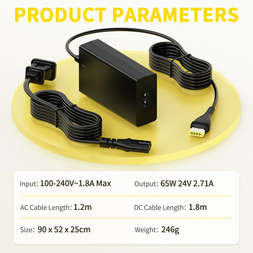 NENASEW 65W CPAP adapter side view showing compact profile for travel.