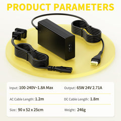 NENASEW 65W CPAP adapter side view showing compact profile for travel.