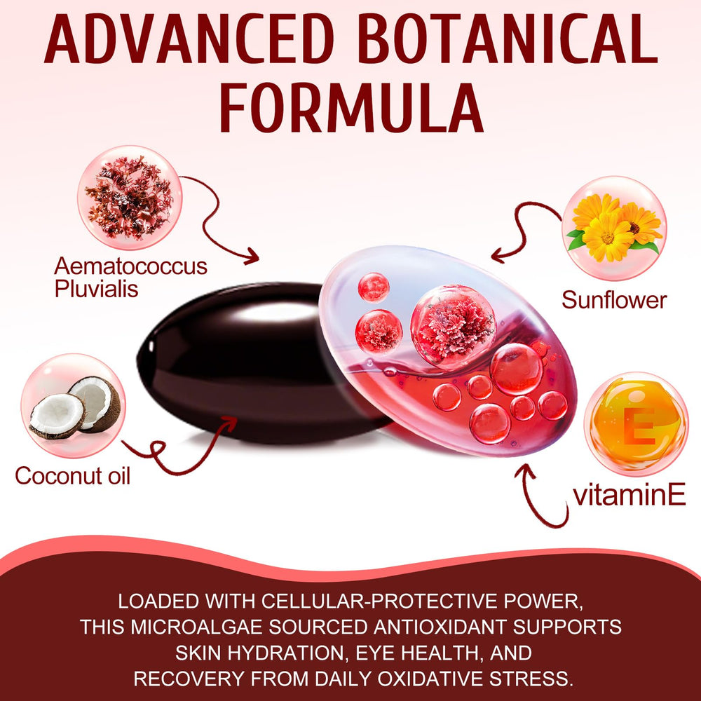 NenMaoKeNu astaxanthin 12mg bottle label — high-potency antioxidant for daily wellness.