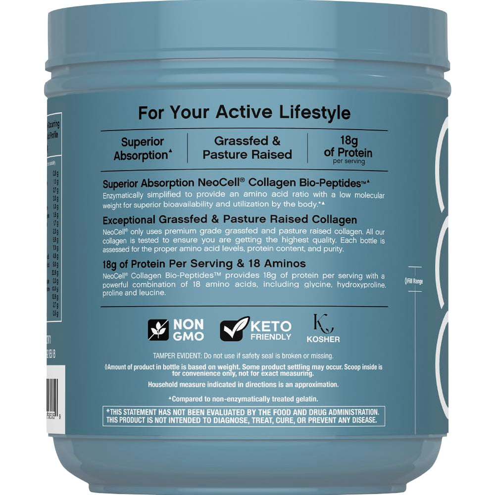 NeoCell Collagen Bio-Peptides powder pour shows fast mixing into drinks.