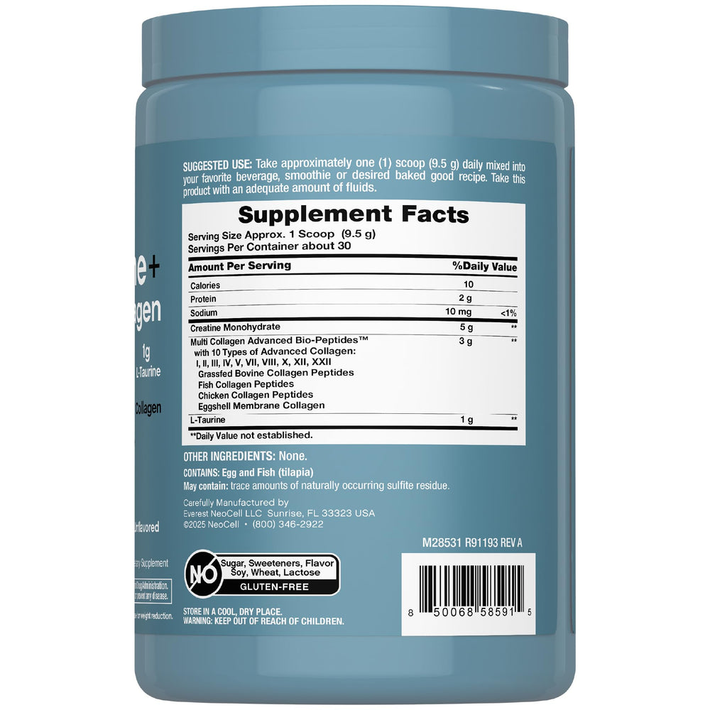 NeoCell Creatine Monohydrate powder scoop ready for a daily serving