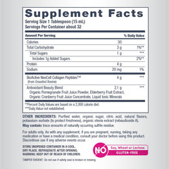 NeoCell Liquid Collagen with cranberry and elderberry juice concentrates flavor and nourishment cues.