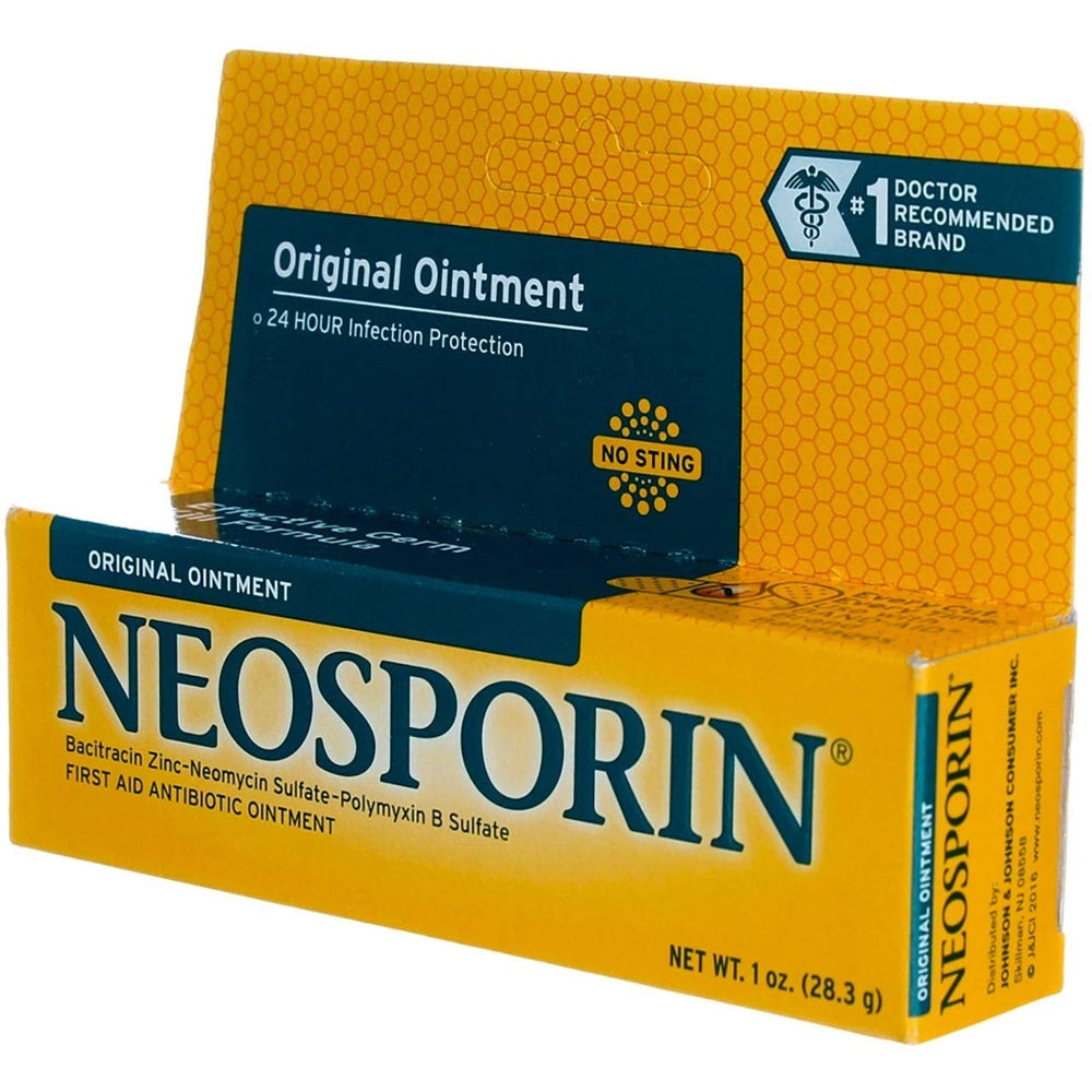 Packaging highlighting Neosporin Original Ointment branding and features