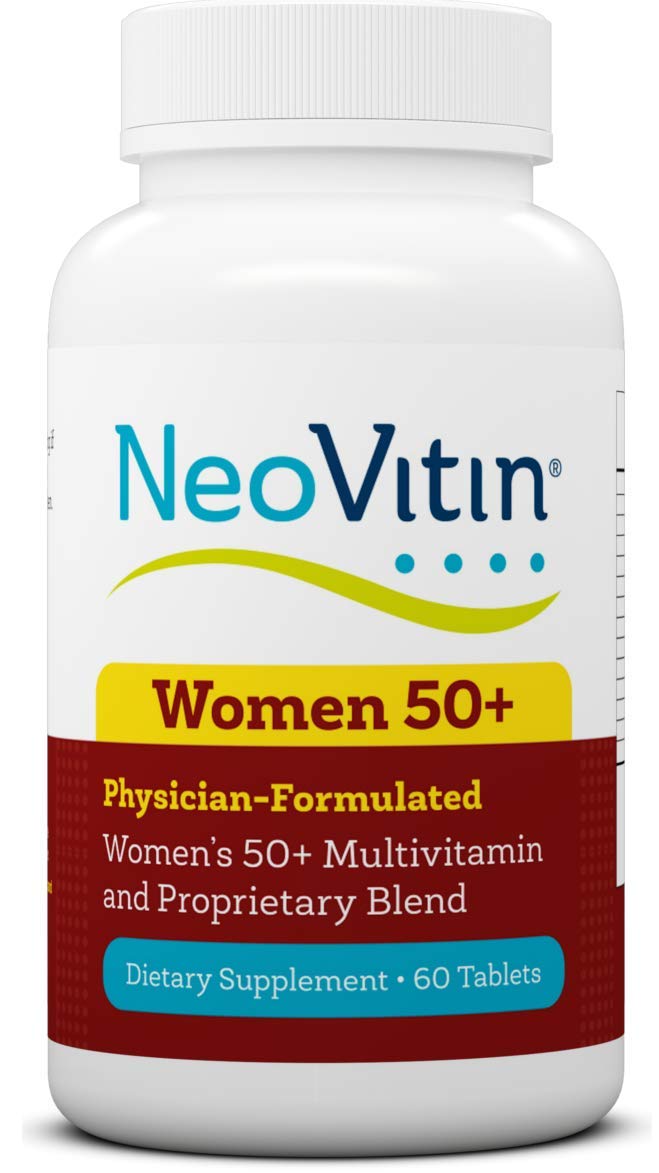 NeoVitin women's 50+ formula bottle supports daily vitality for women over 50.