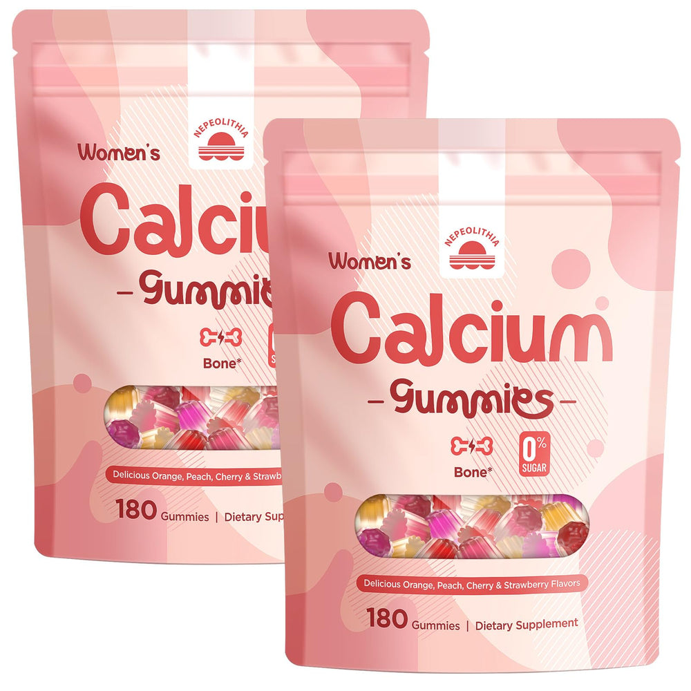 Nepeolithia Calcium Gummies for Women bottle front showing a 360-count bottle.