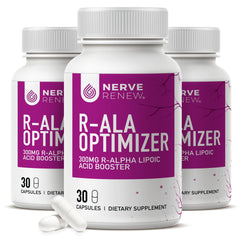 NERVE RENEW Optimizer 3-pack front label for convenient daily use.