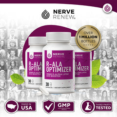 NERVE RENEW Optimizer lifestyle scene with supplements for well-being.