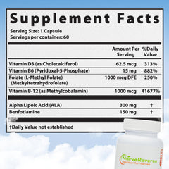 NerveReverse alpha-lipoic acid 600mg tablet underscoring extra strength formula