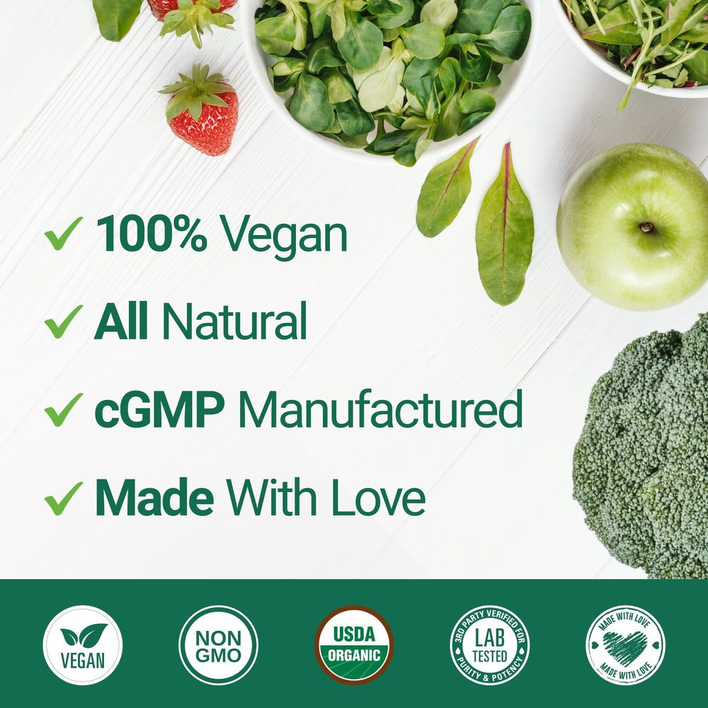 Nested Naturals Super Greens in a gym bag for convenient post-workout refreshment.