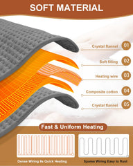 Netraty heating pad uses ultra-soft fabric for comfortable, insulated warmth.