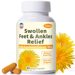 Netrca swollen feet bottle front view with vegan capsules for edema relief.