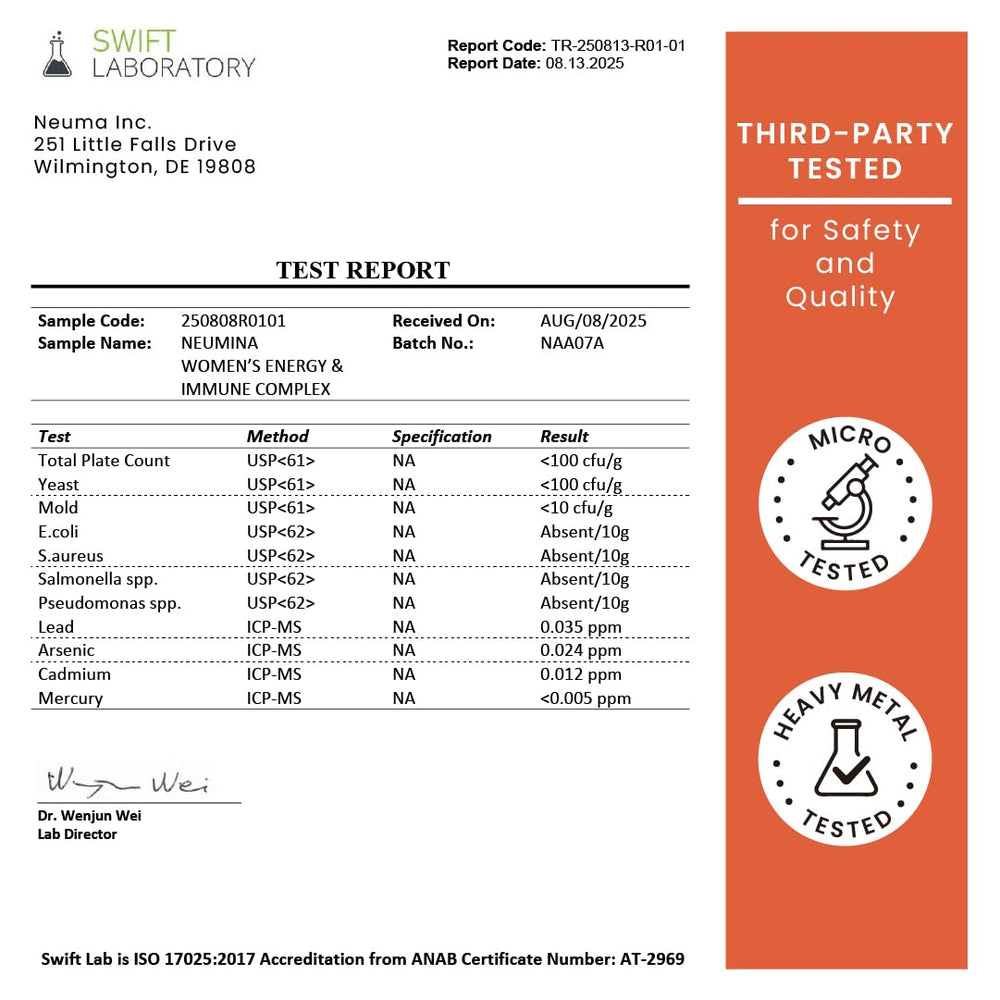 NEUMINA back-panel-matrix confirms vegan, non-GMO status.