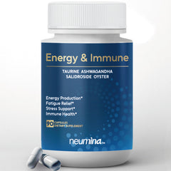 NEUMINA Men's Energy & Immune Complex bottle shown for daily endurance and immune support.