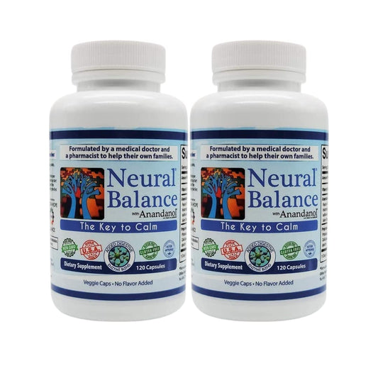 Neural Balance Anandanol capsules in bottle illustrate calm focus potential.