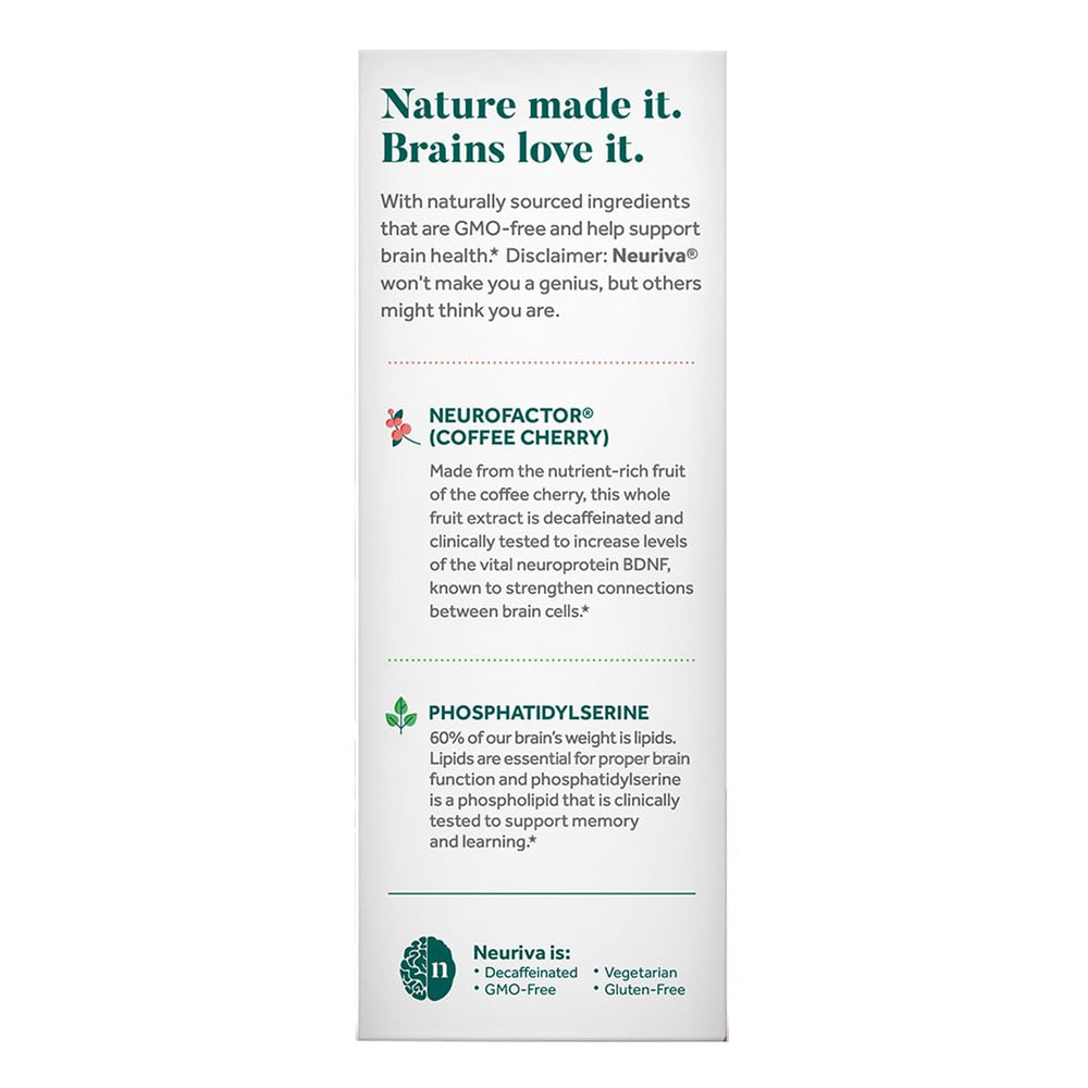 Neuriva Original label close-up, highlights clinically studied ingredients