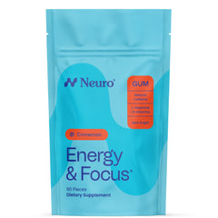 Neuro energy and focus gum cinnamon tub for clean, on-the-go energy.