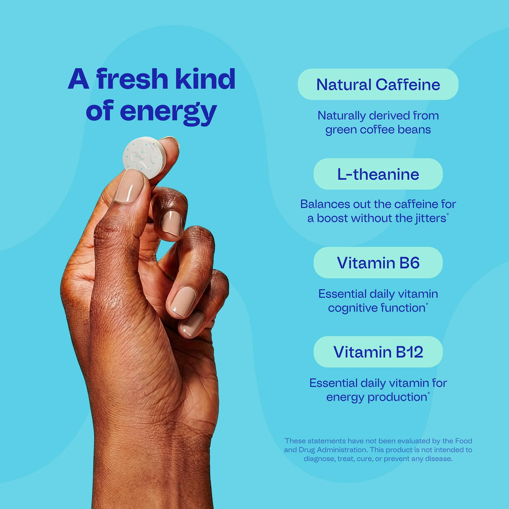 Neuro Energy and Focus Gum ingredients label informs sugar-free vegan formula.