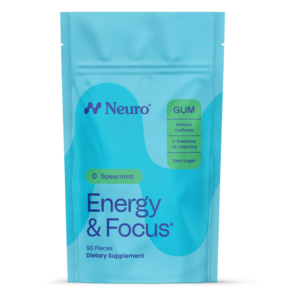 Neuro Energy & Focus Gum jar front for quick energy on the go