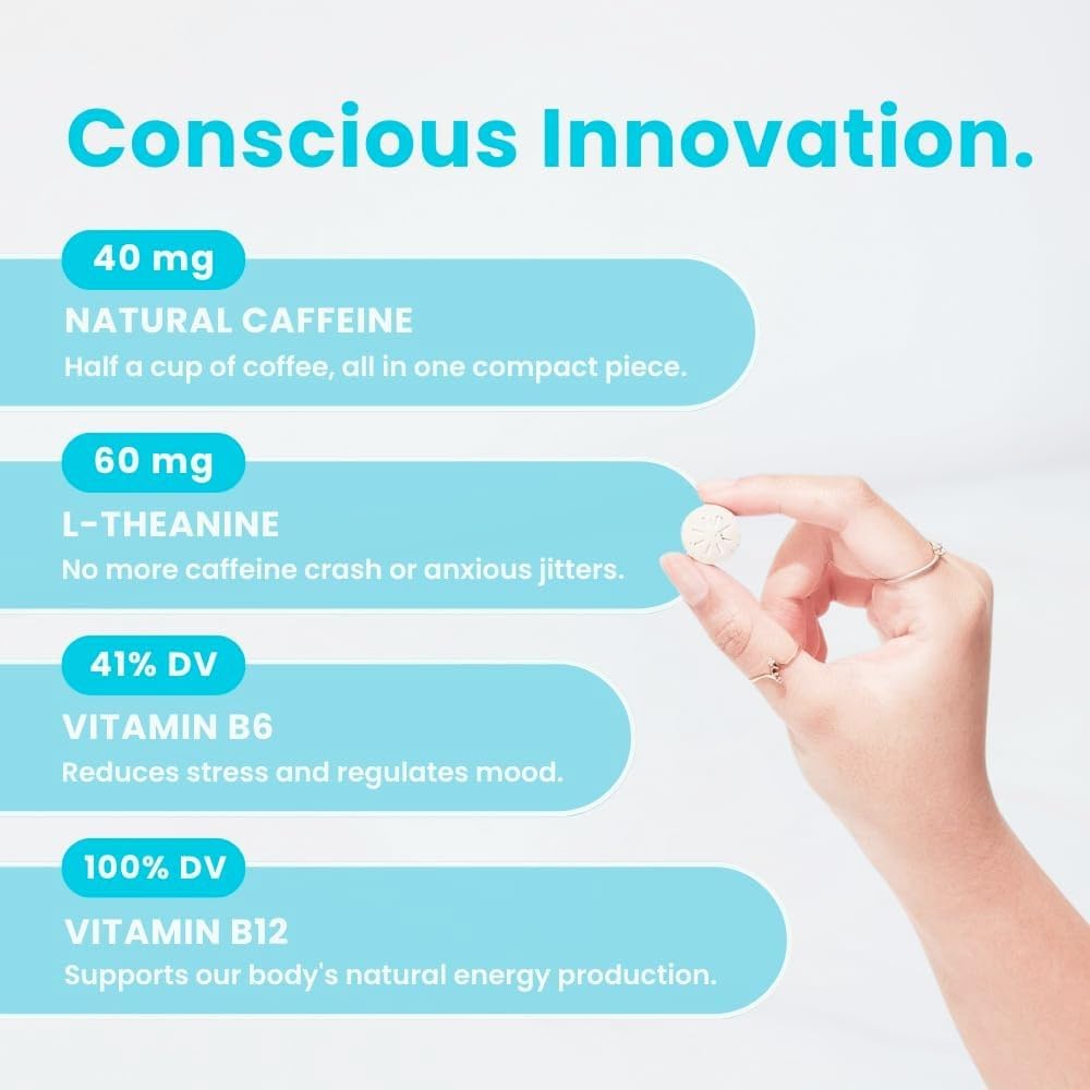 Neuro Energy & Focus Mints label shows 40 mg caffeine for easy dose control.