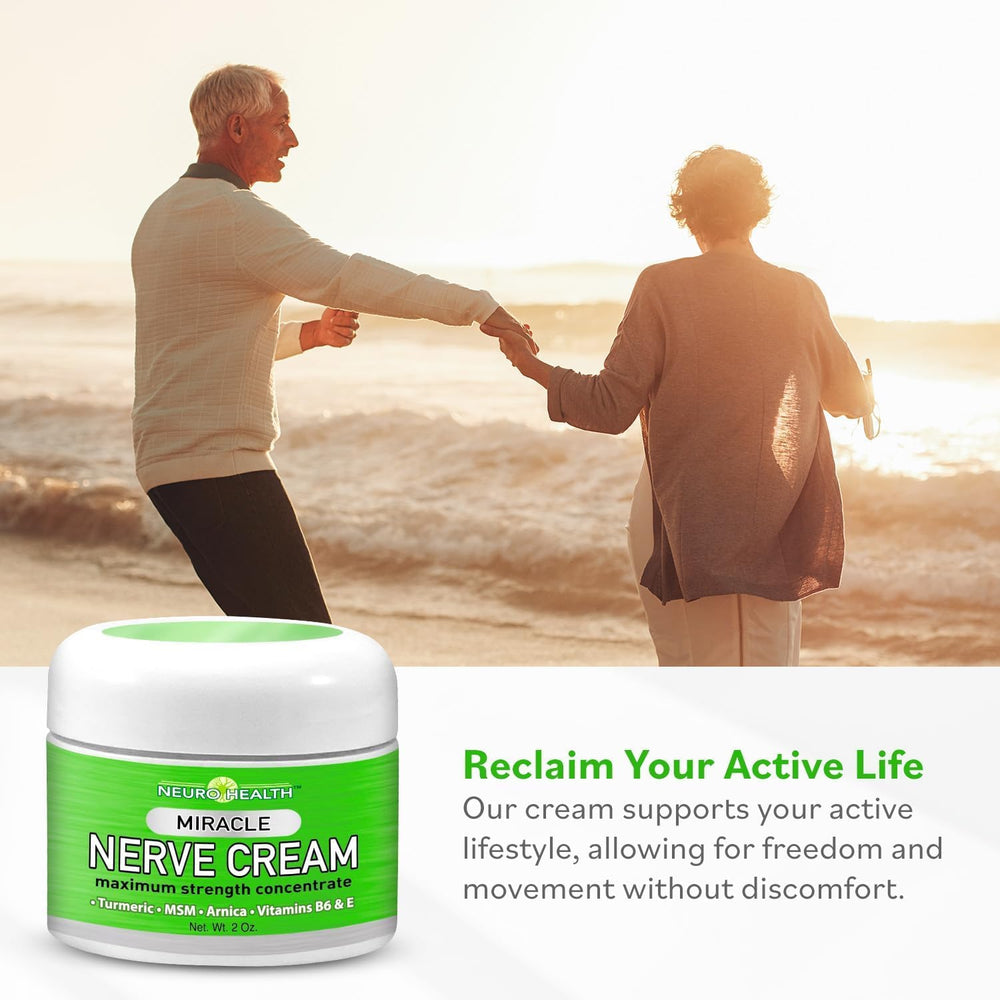 Hands and feet imagery demonstrates versatile relief with Neuro Health Miracle Nerve Cream.